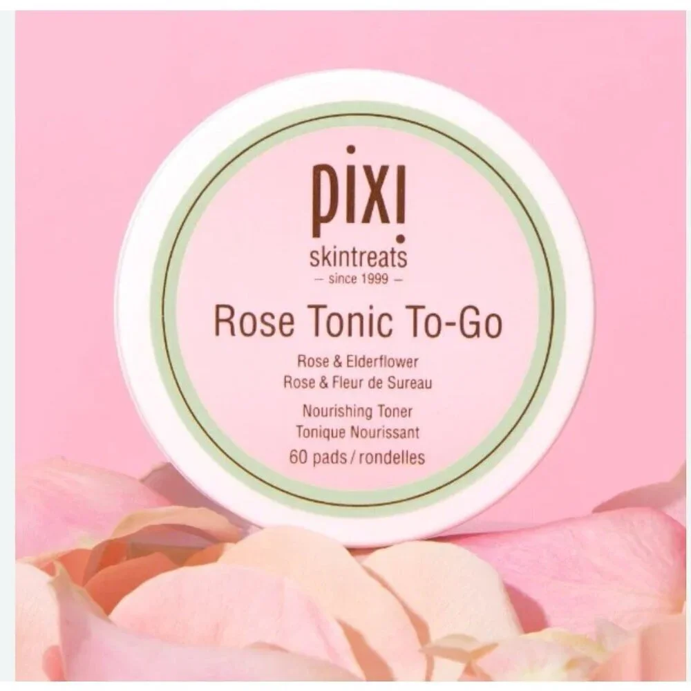 Pixi Skintreats Rose Tonic To-Go Facial Treatment Nourishing Toner Pads - 60ct